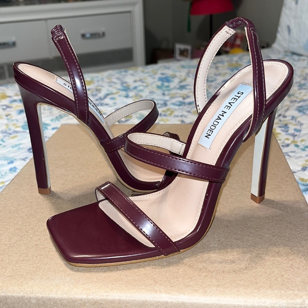 Maroon high heels